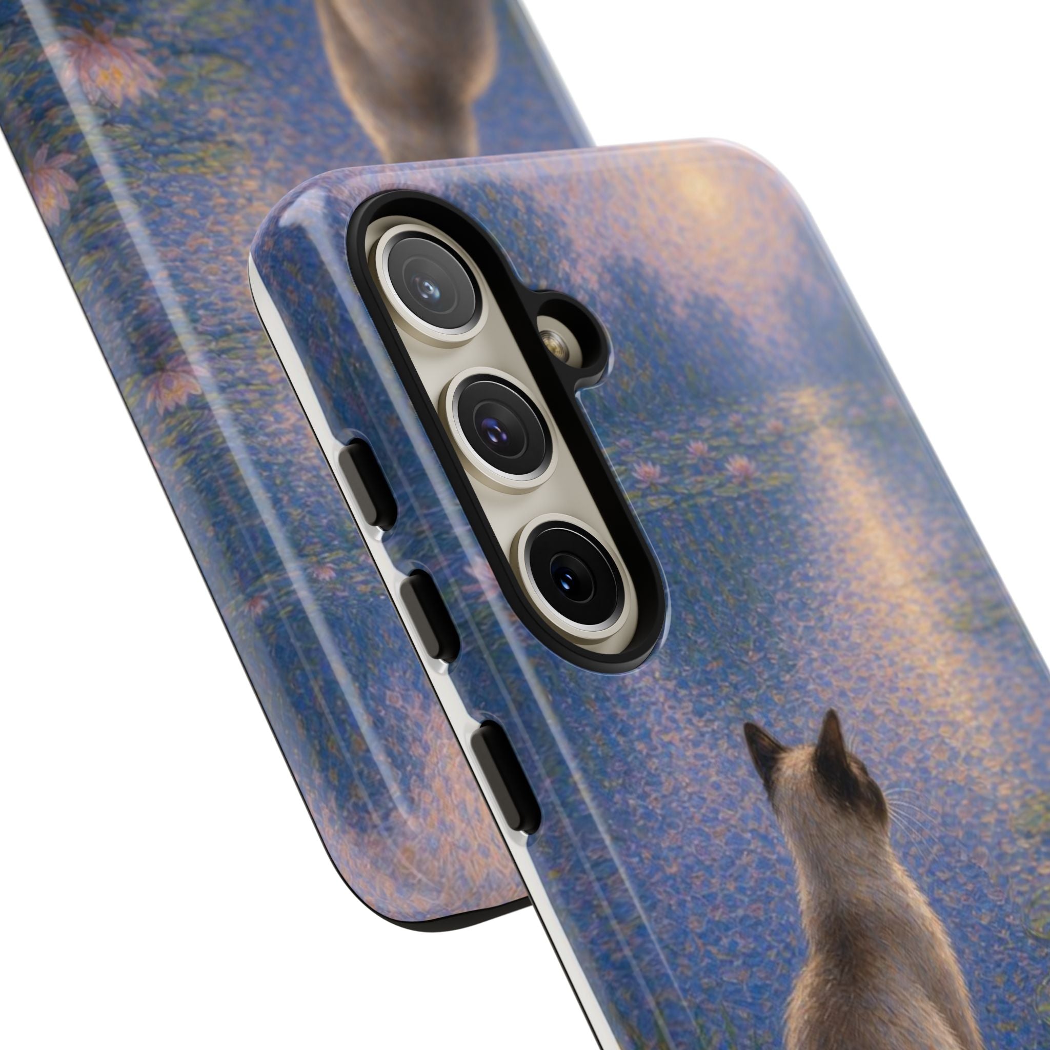 Cat Moonlight Phone Case — Serene Siamese by Lily Pond