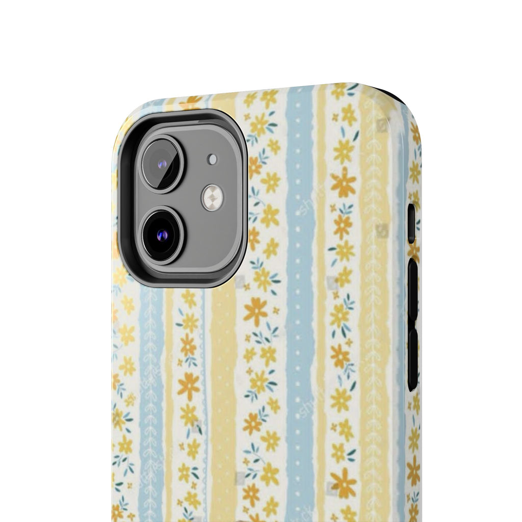Cowboy Goose Tough Phone Case — Cute Farm Animal iPhone Case with Floral Stripes