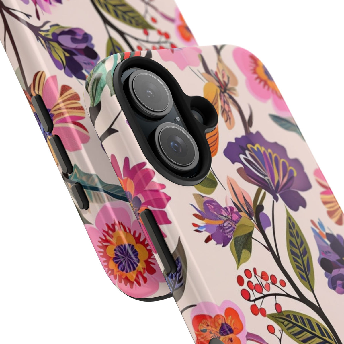 Floral Tough Phone Case – Colorful Botanical Flower Design