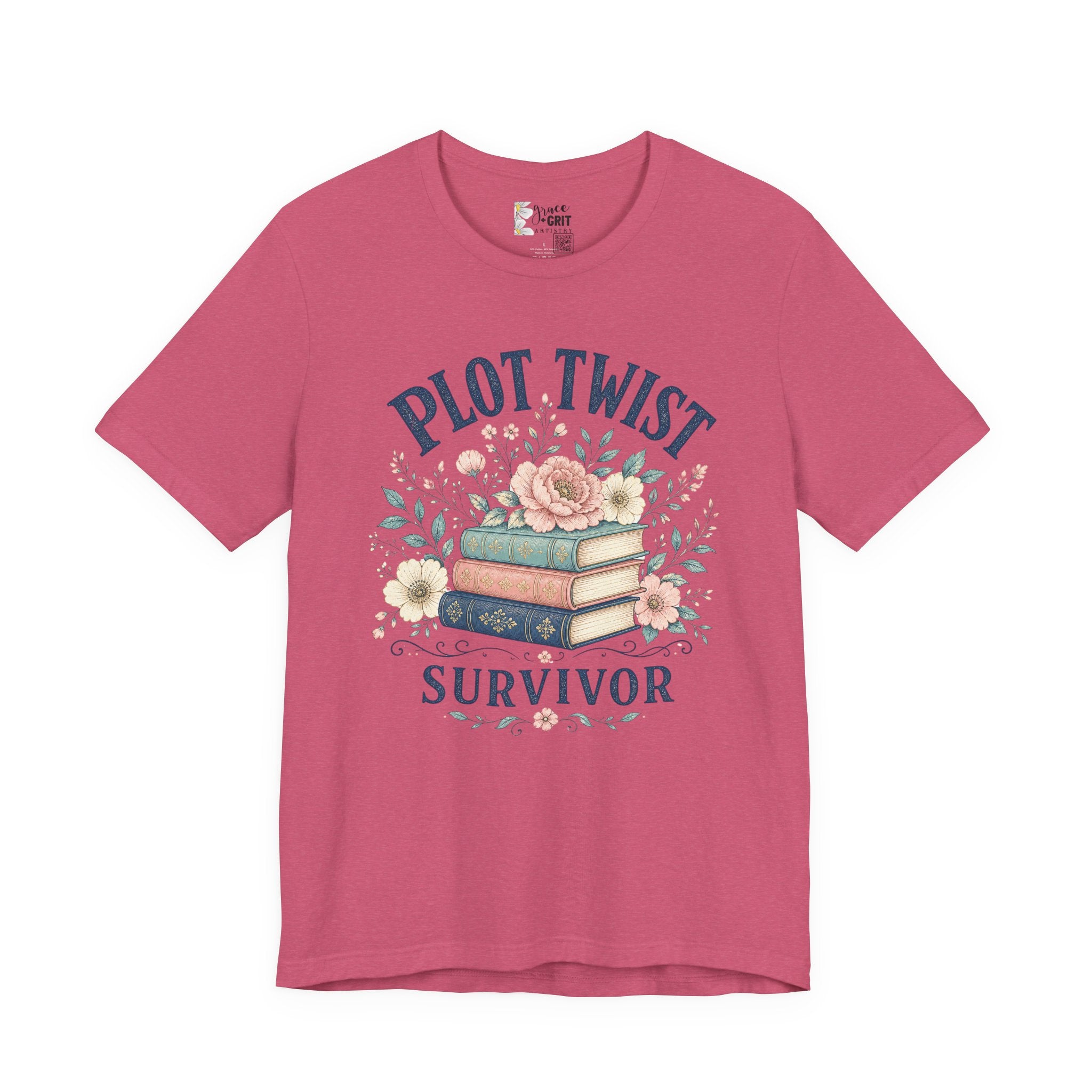 Plot Twist Survivor Tee — Floral Books Graphic T-Shirt for Book Lovers