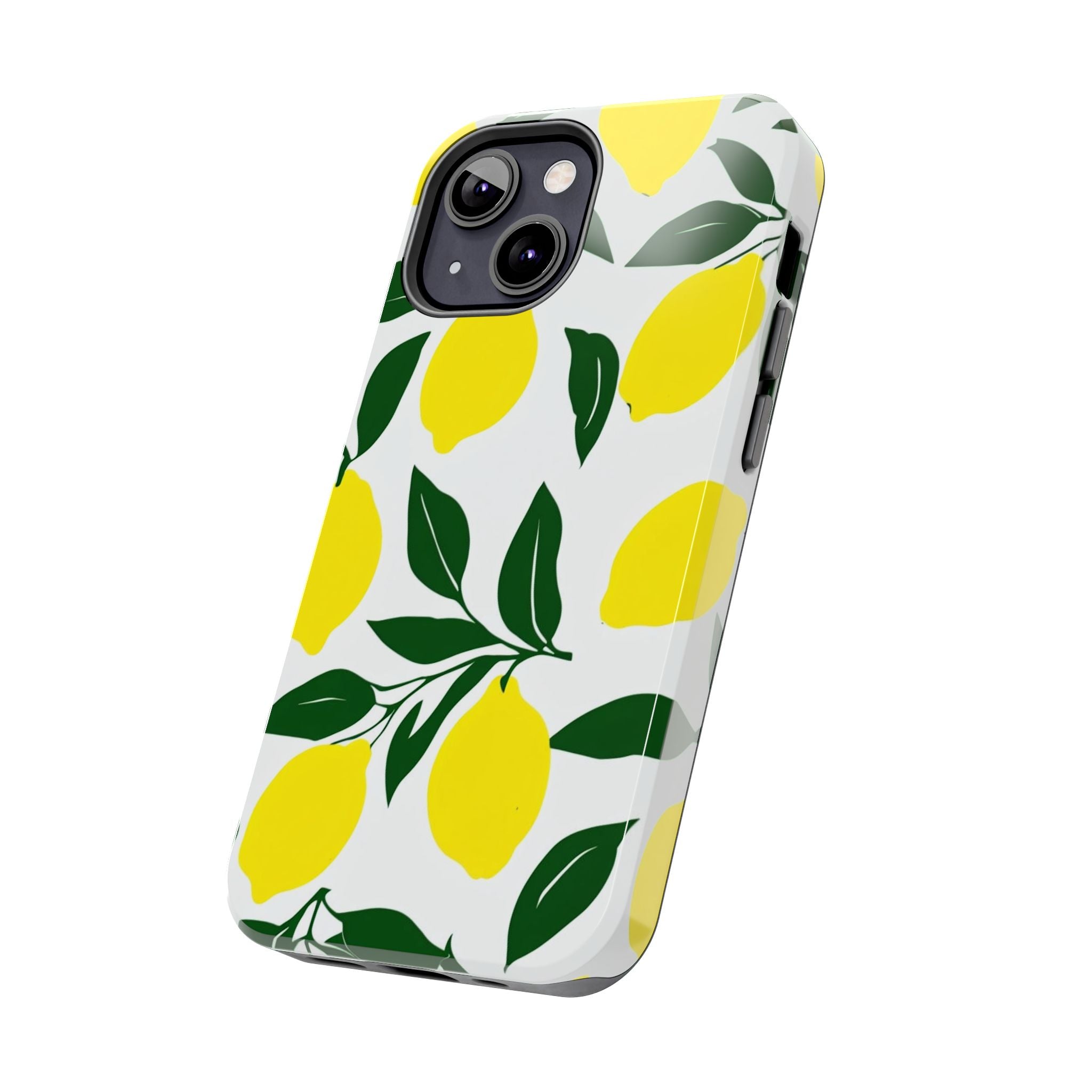 Lemon Pattern Tough Phone Case — Bright Citrus Protective Phone Cover