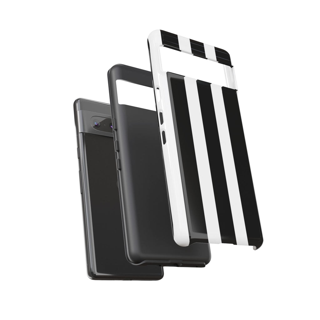Black & White Vertical Stripe Phone Case — Tough Protective iPhone Cover