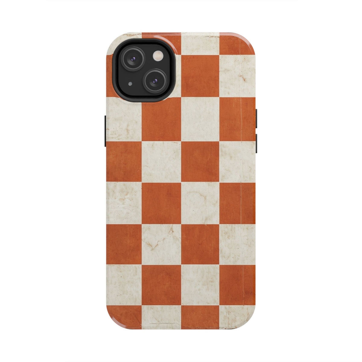 Orange and Cream Checkerboard Tough Phone Case