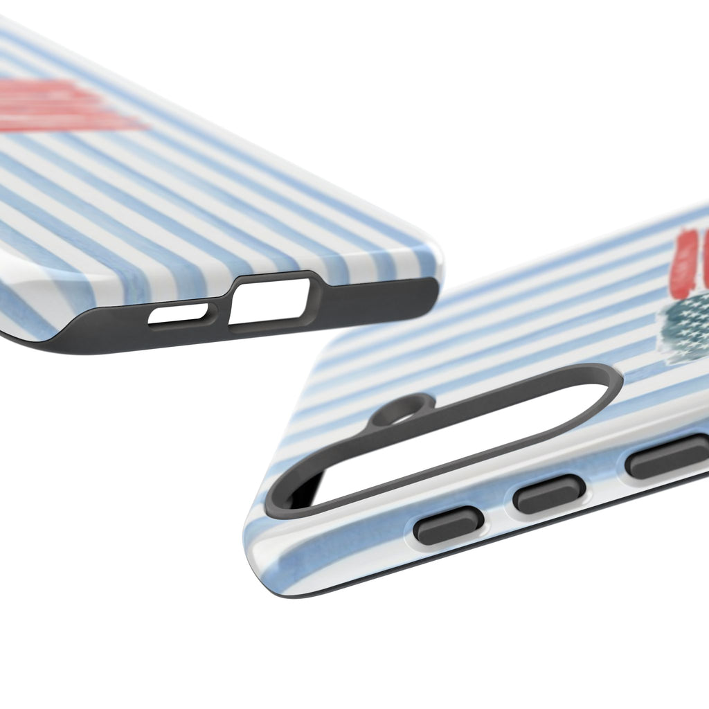 American Flag Watercolor Phone Case - Blue Stripe Tough Case