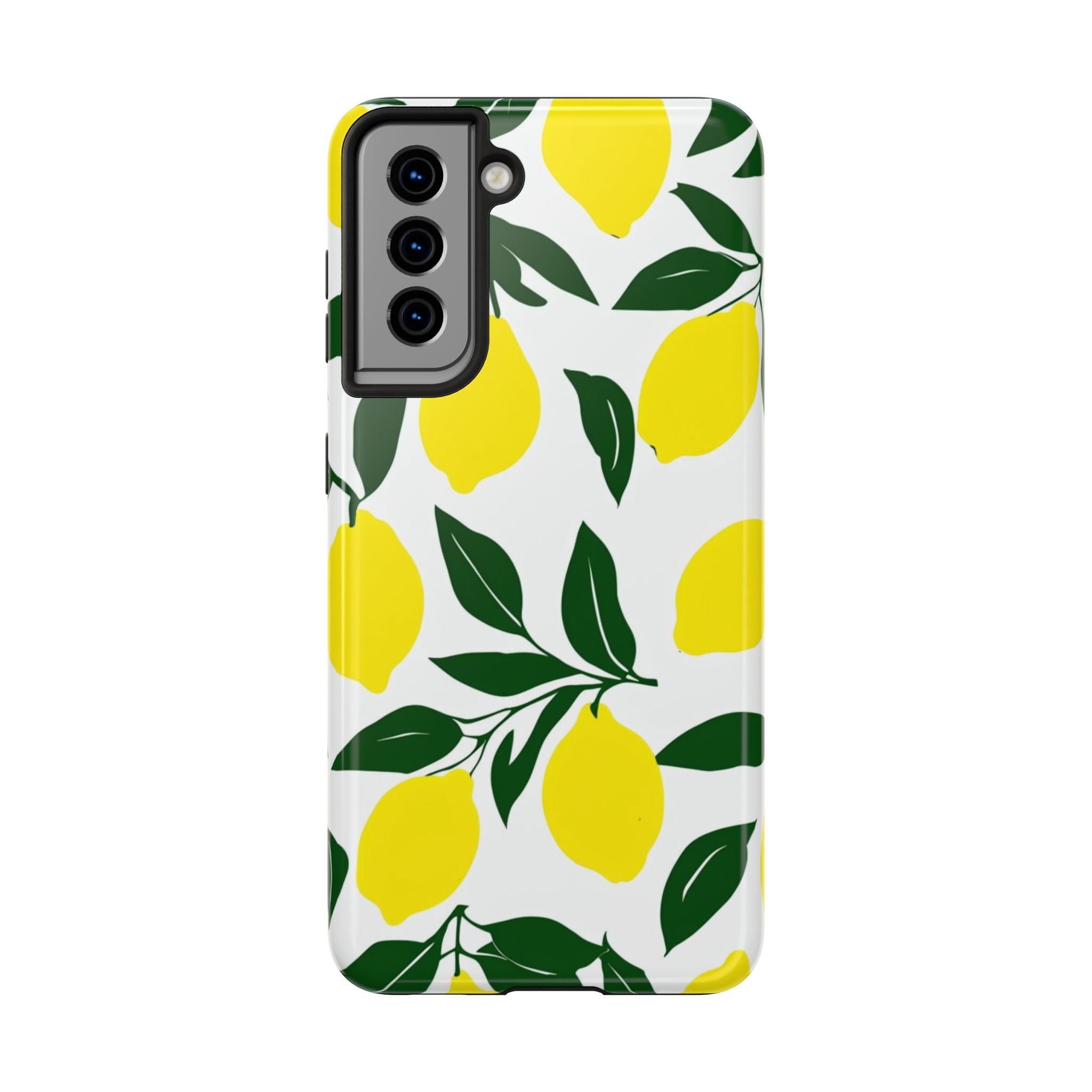 Lemon Pattern Tough Phone Case — Bright Citrus Protective Phone Cover