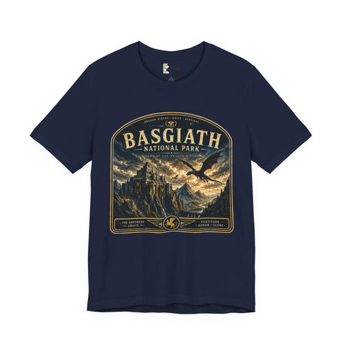 Basgiath National Park Graphic Tee – Vintage Mountain Adventure T-Shirt