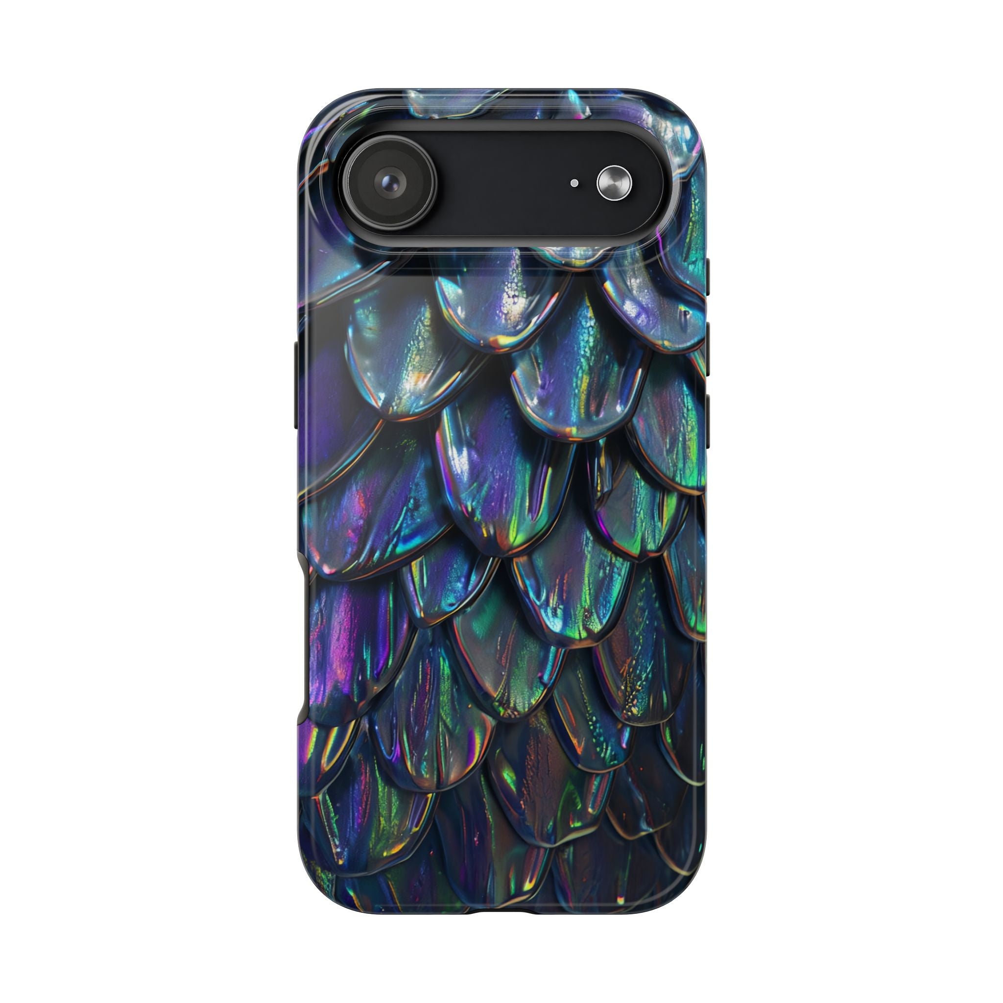 Holographic Mermaid Scale Tough Phone Case — Iridescent Protective Phone Cover