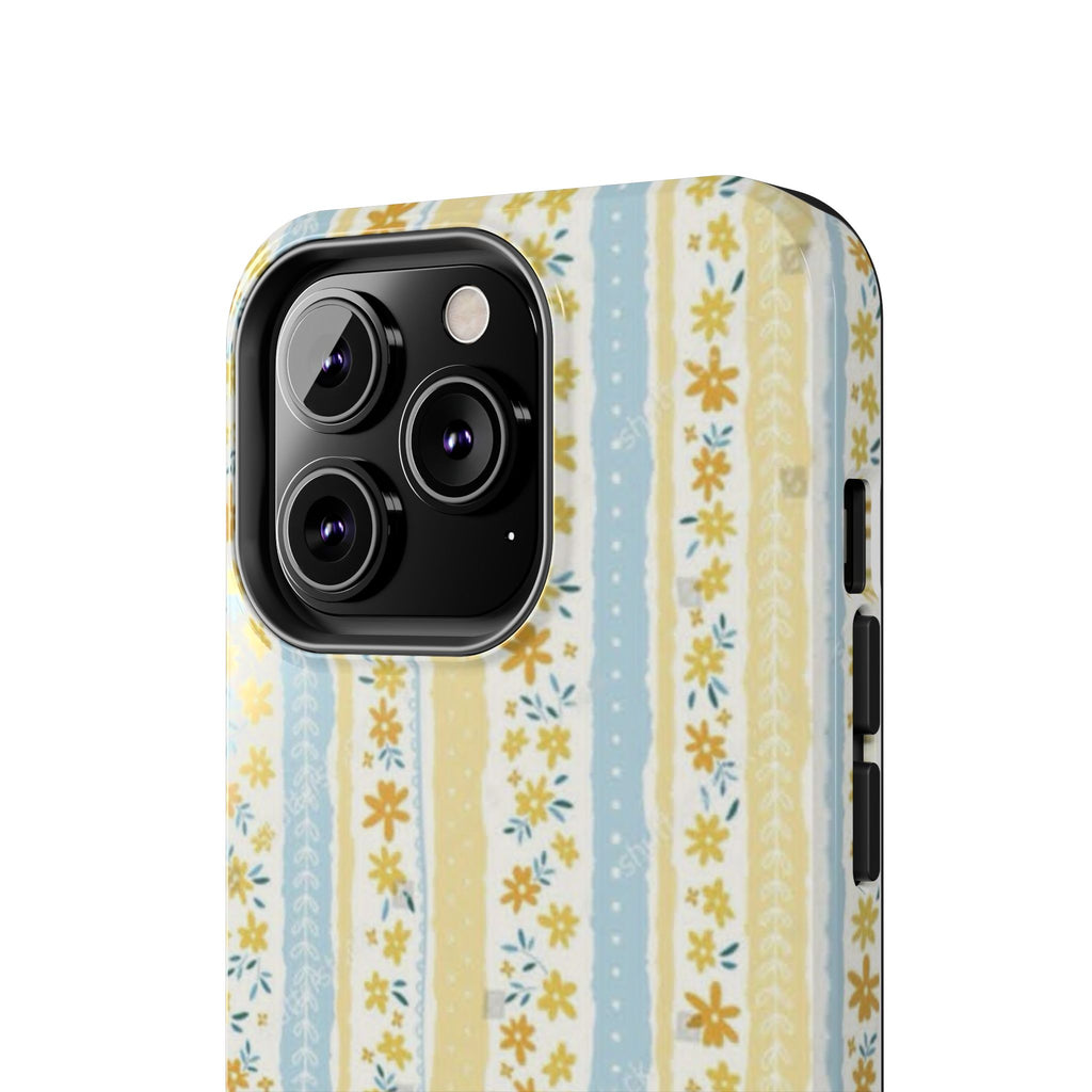 Cowboy Goose Tough Phone Case — Cute Farm Animal iPhone Case with Floral Stripes