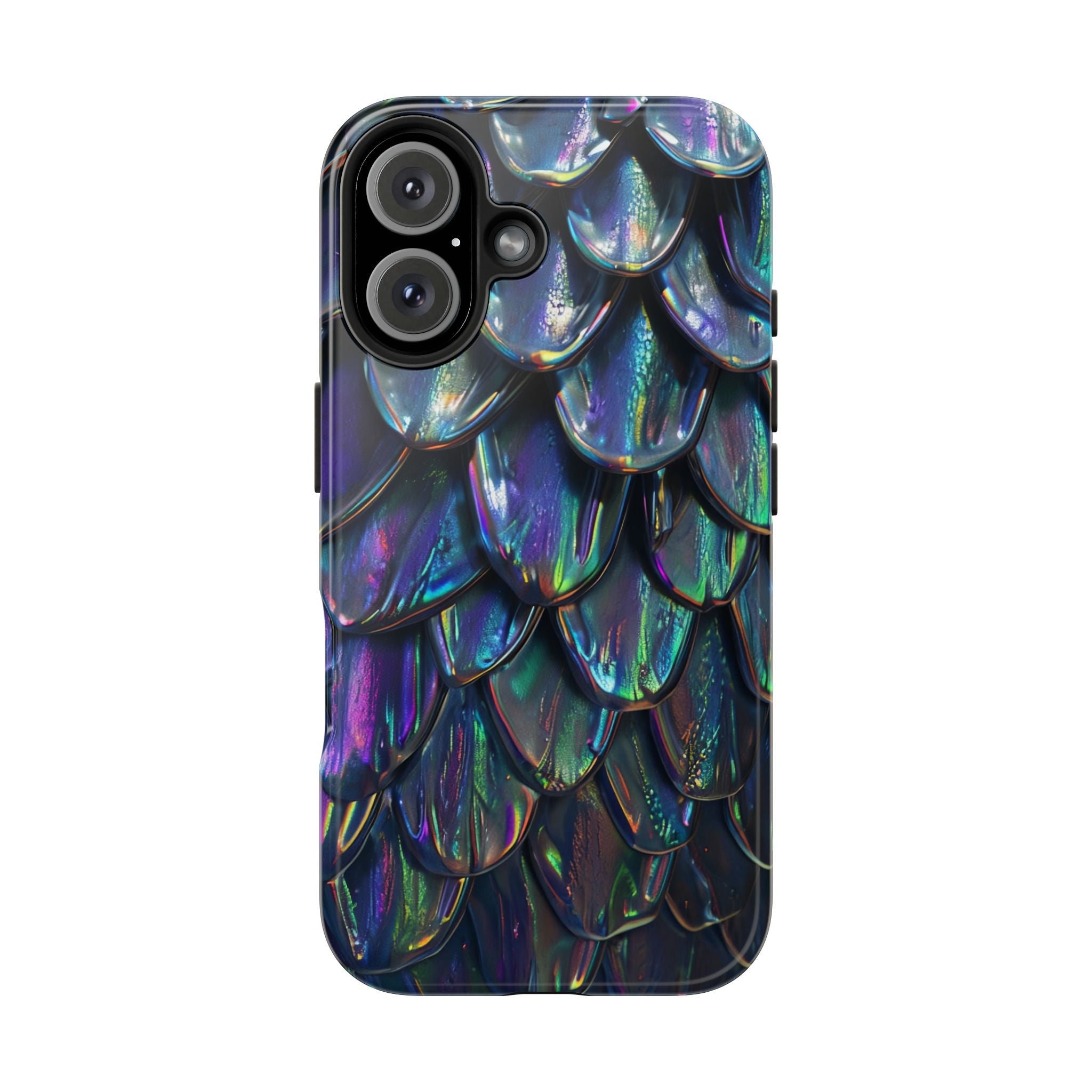 Holographic Mermaid Scale Tough Phone Case — Iridescent Protective Phone Cover