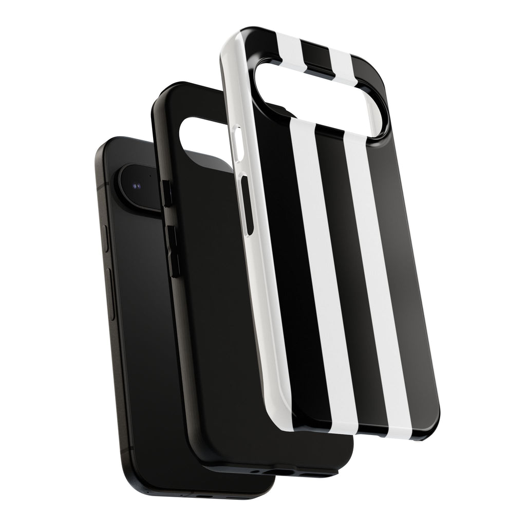 Black & White Vertical Stripe Phone Case — Tough Protective iPhone Cover