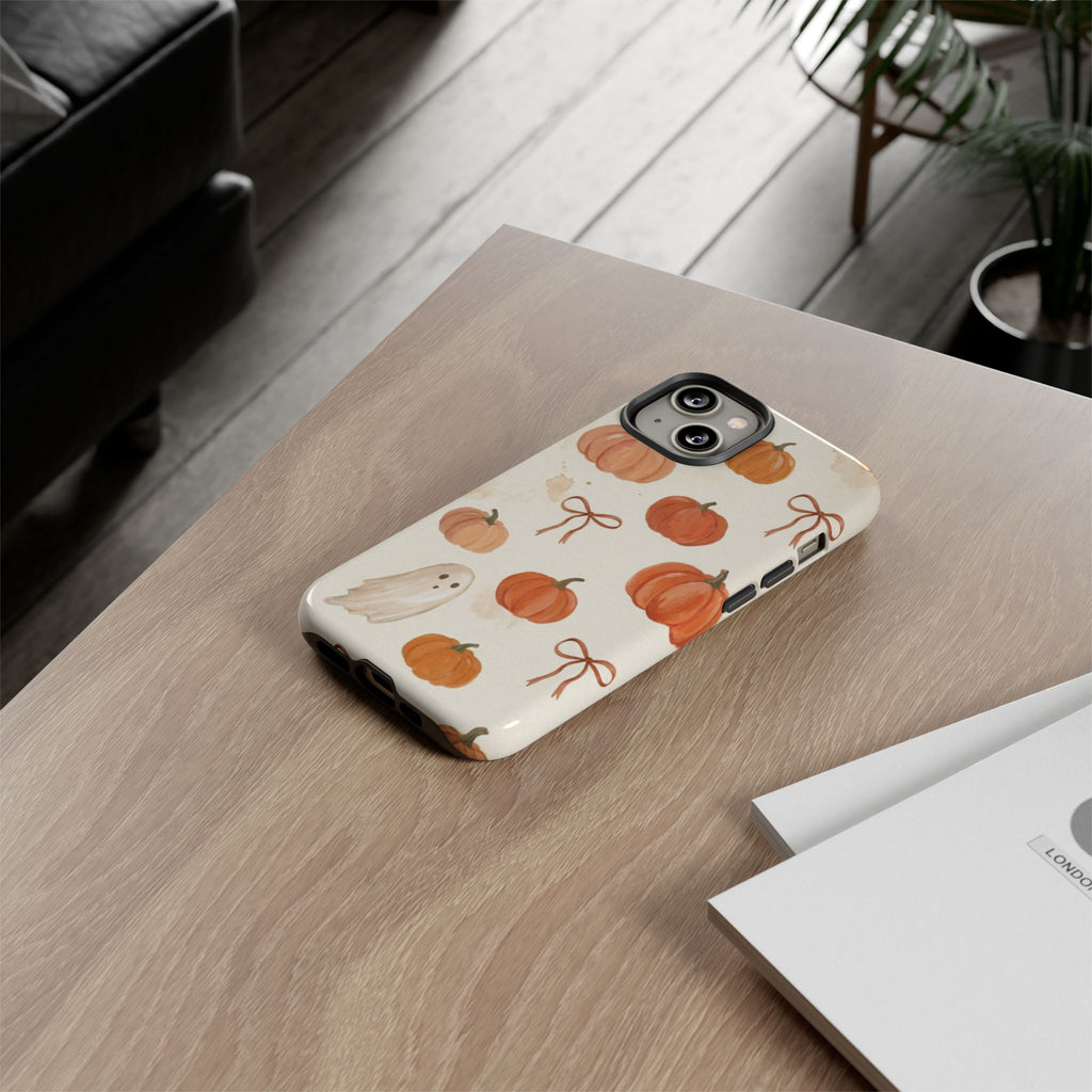 Autumn Pumpkin Ghost Tough Phone Case