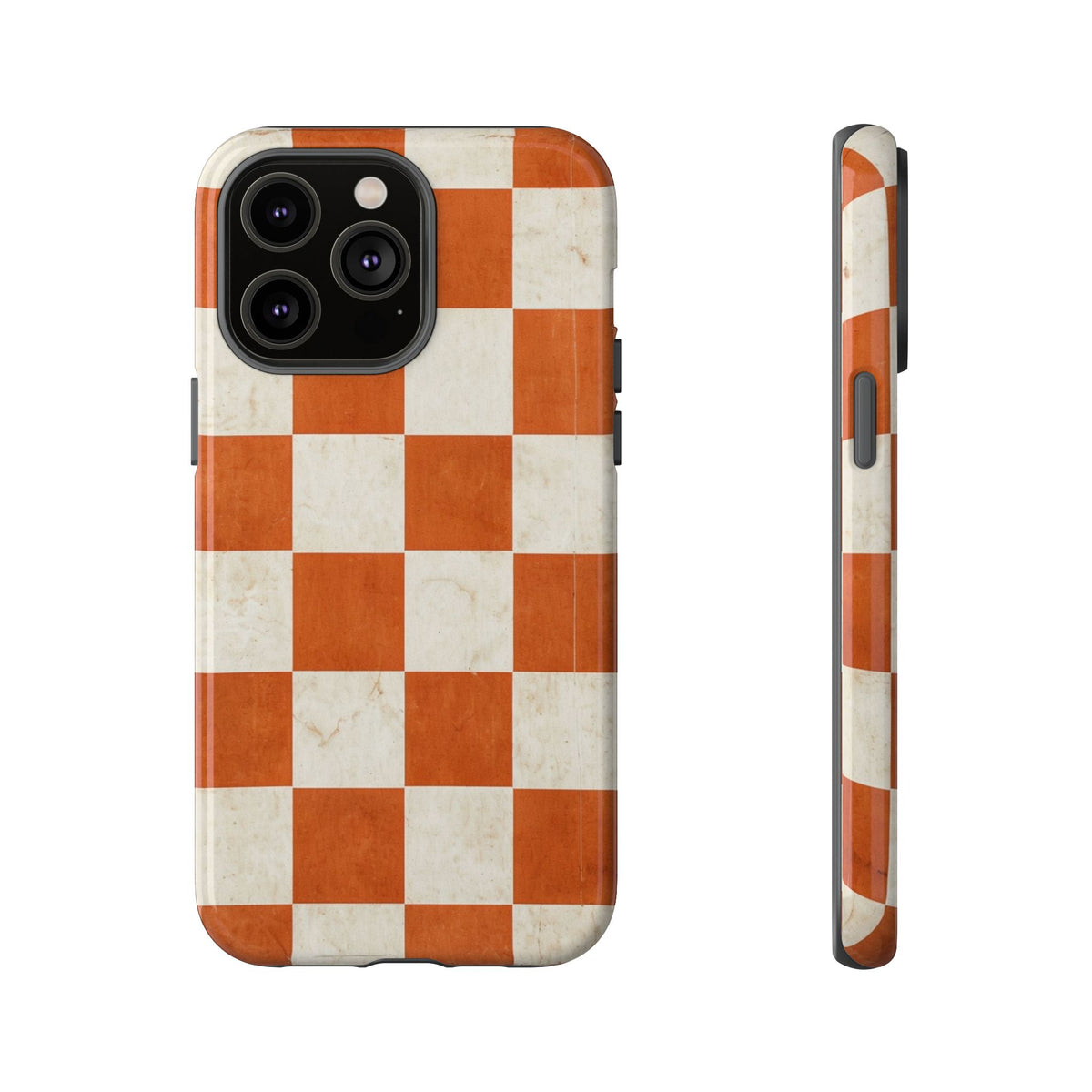 Vintage Orange Checkerboard Tough Phone Case