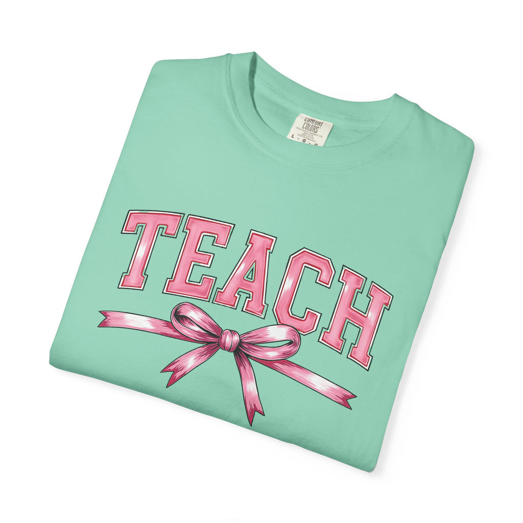 Teach Pink Bow Teacher T-Shirt