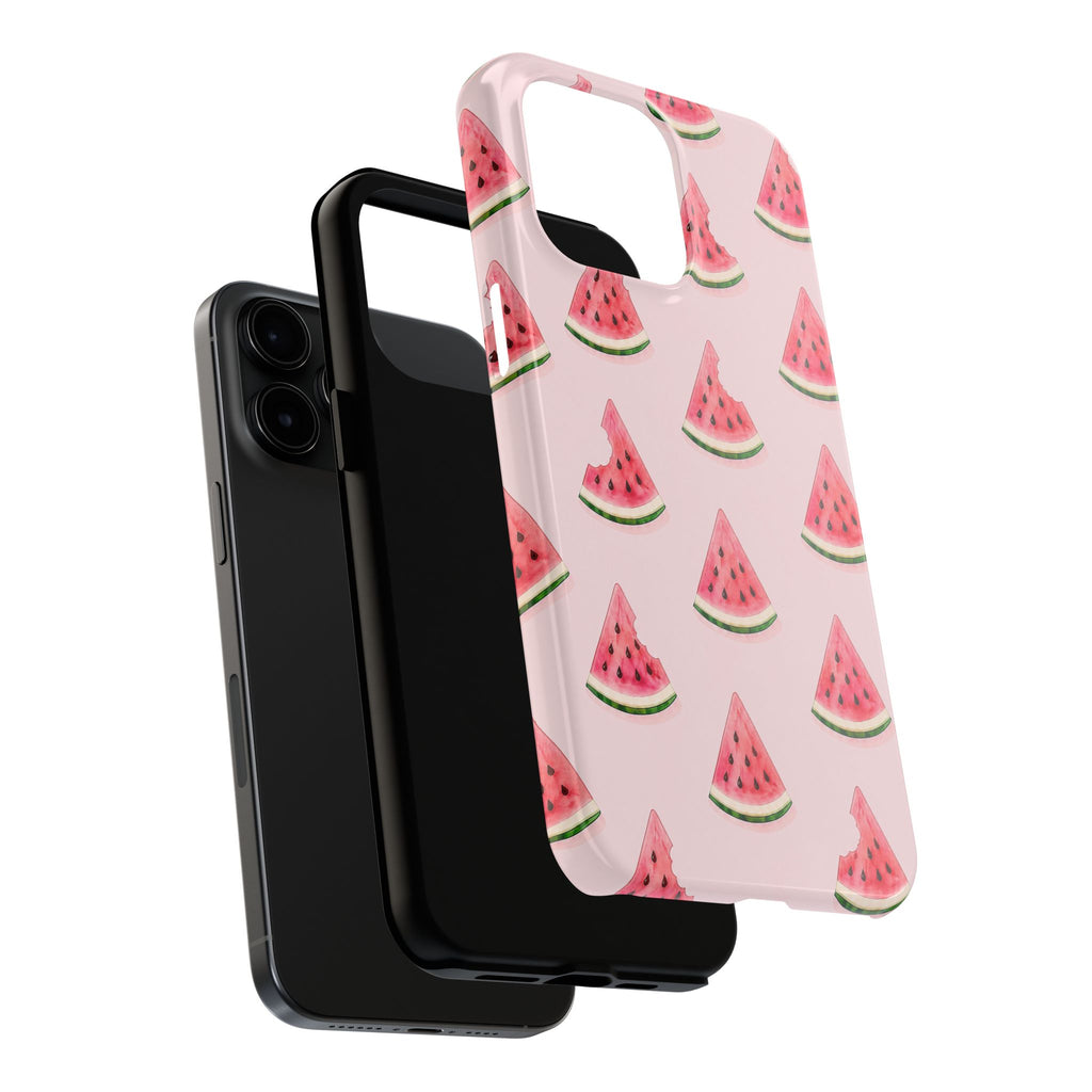 Watermelon Slice Tough Phone Case — Pink Fruit Pattern, Summer Phone Cover