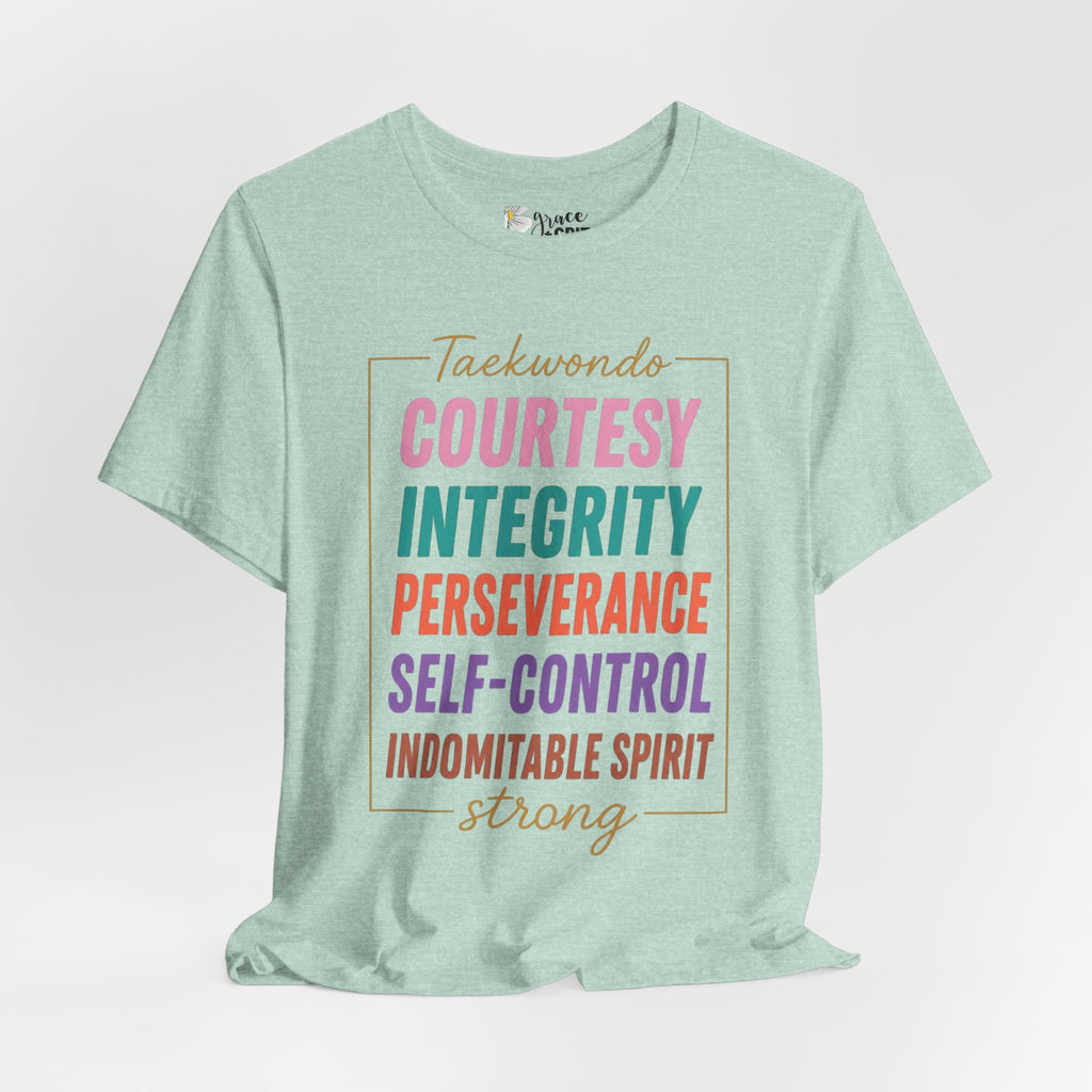 Taekwondo Values COURTESY INTEGRITY PERSEVERANCE tee | Martial Arts Principles T-Shirt