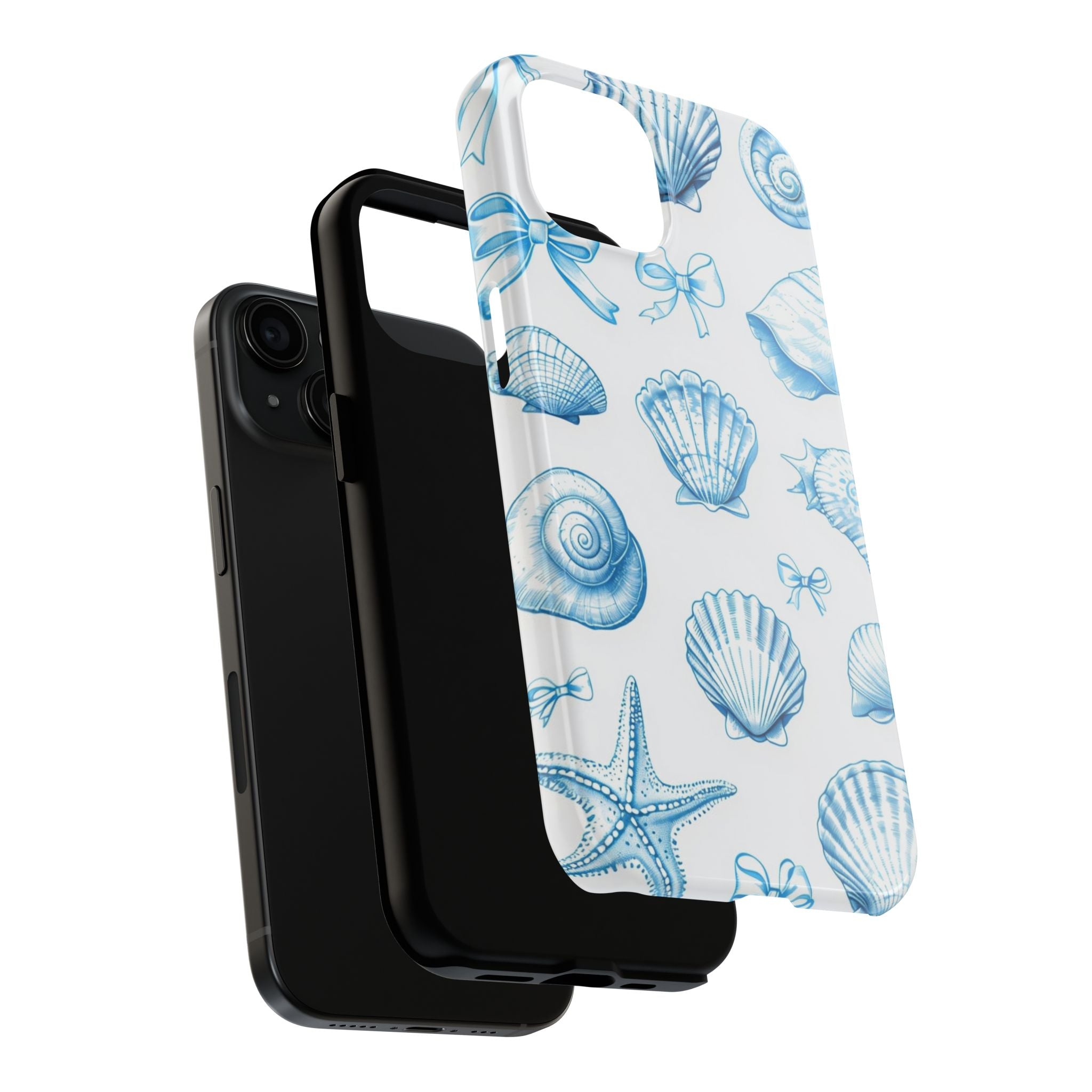 Seashell Blue Tough Phone Case – Coastal Shell Pattern Protective Cover
