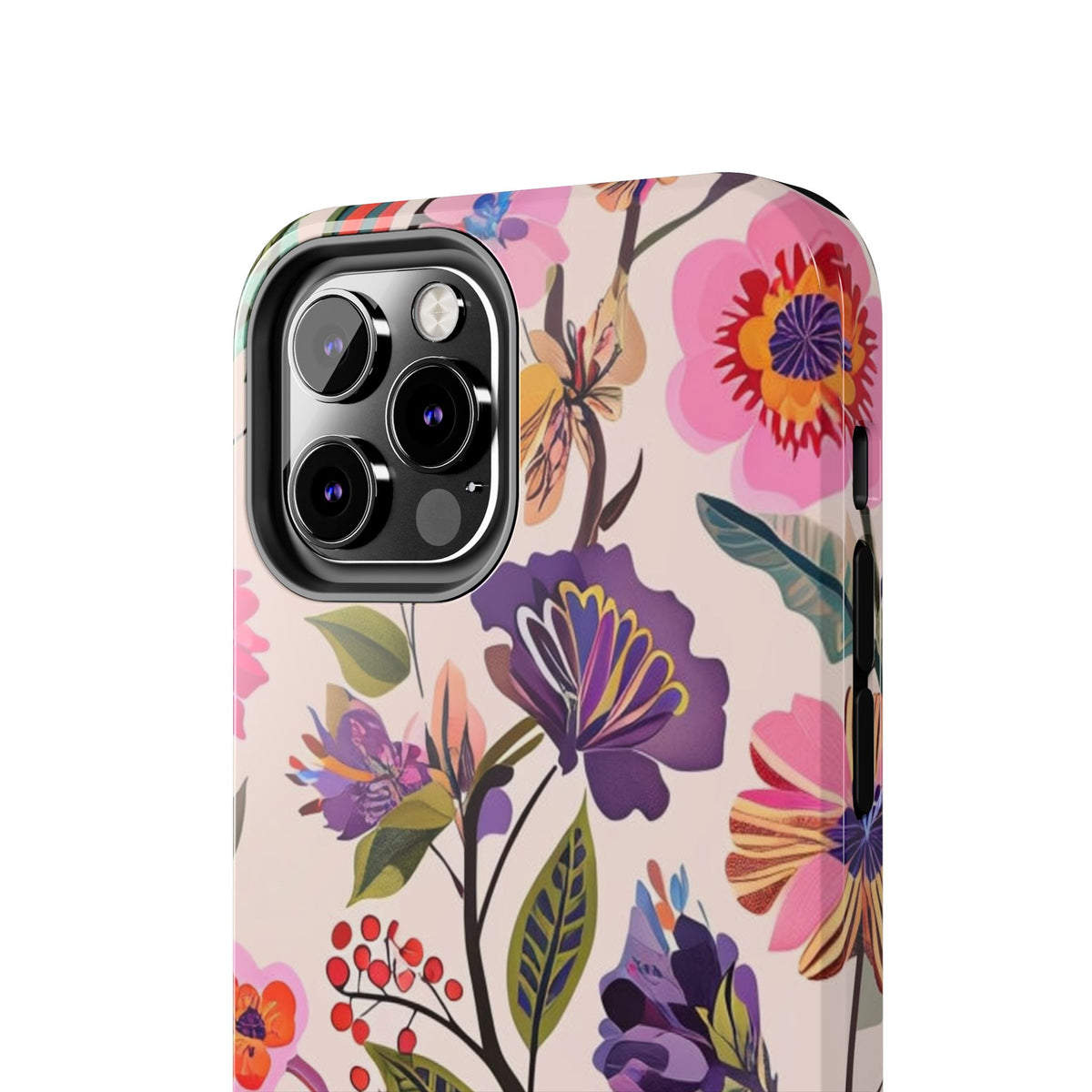 Floral Tough Phone Case – Colorful Botanical Flower Design