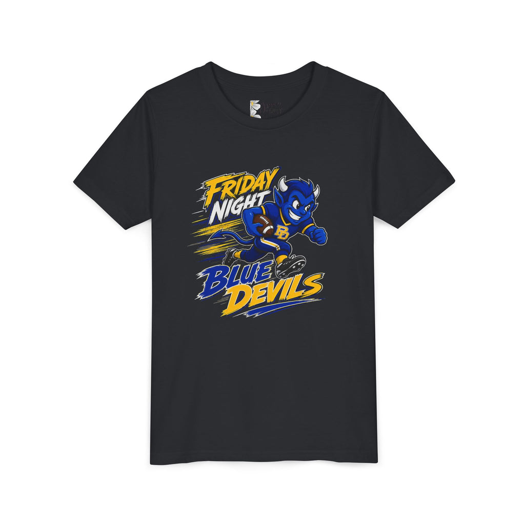Friday Night Blue Devils Youth T‑Shirt – Football Mascot Tee