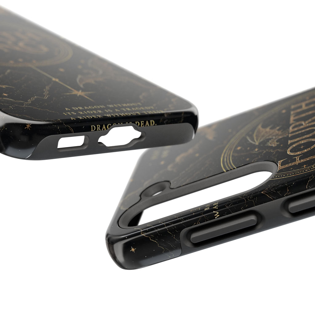 Fourth Wing Tough Phone Case — Dark Fantasy Dragon Design, 'Fly or Die' Quote