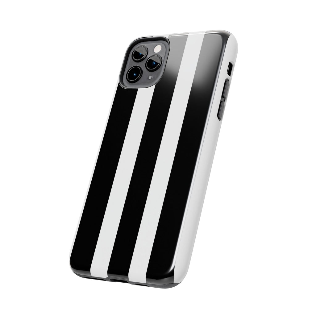 Black & White Bold Stripe Phone Case — Tough Protective Cover