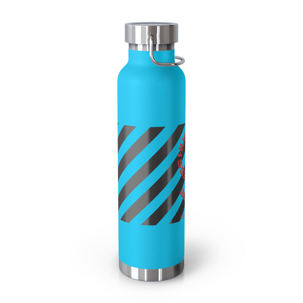 22oz Vacuum Water Bottle — Striped ‘Coffee, Hustle, More’ Insulated Stainless Flask