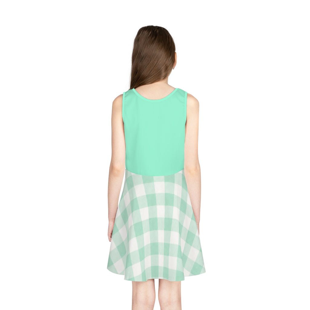 Girls' Watermelon 'Sweet as Summer' Sundress — Mint Gingham Sleeveless Dress