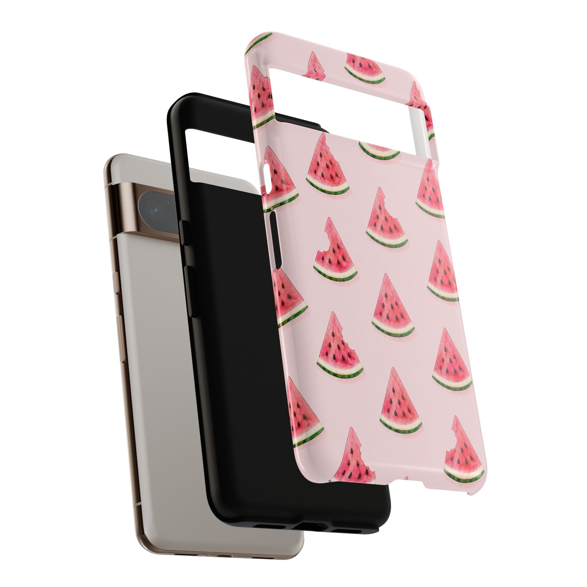 Watermelon Pattern Tough Phone Case — Pink Fruit Slice Protective Case