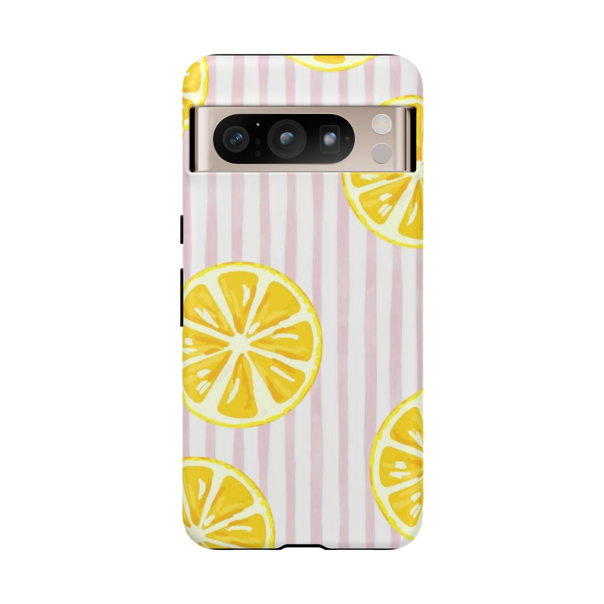 Lemon Slices Tough Case — Cute Pink Stripe Phone Cover