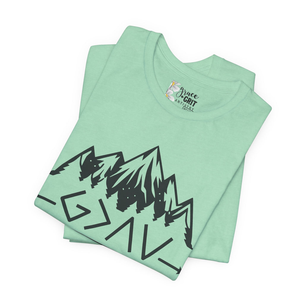 Mountain Camp Tee – Geometric Adventure Graphic T-Shirt