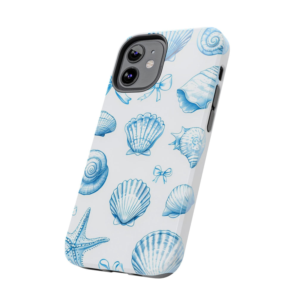 Seashell Blue Tough Phone Case – Coastal Shell Pattern Protective Cover