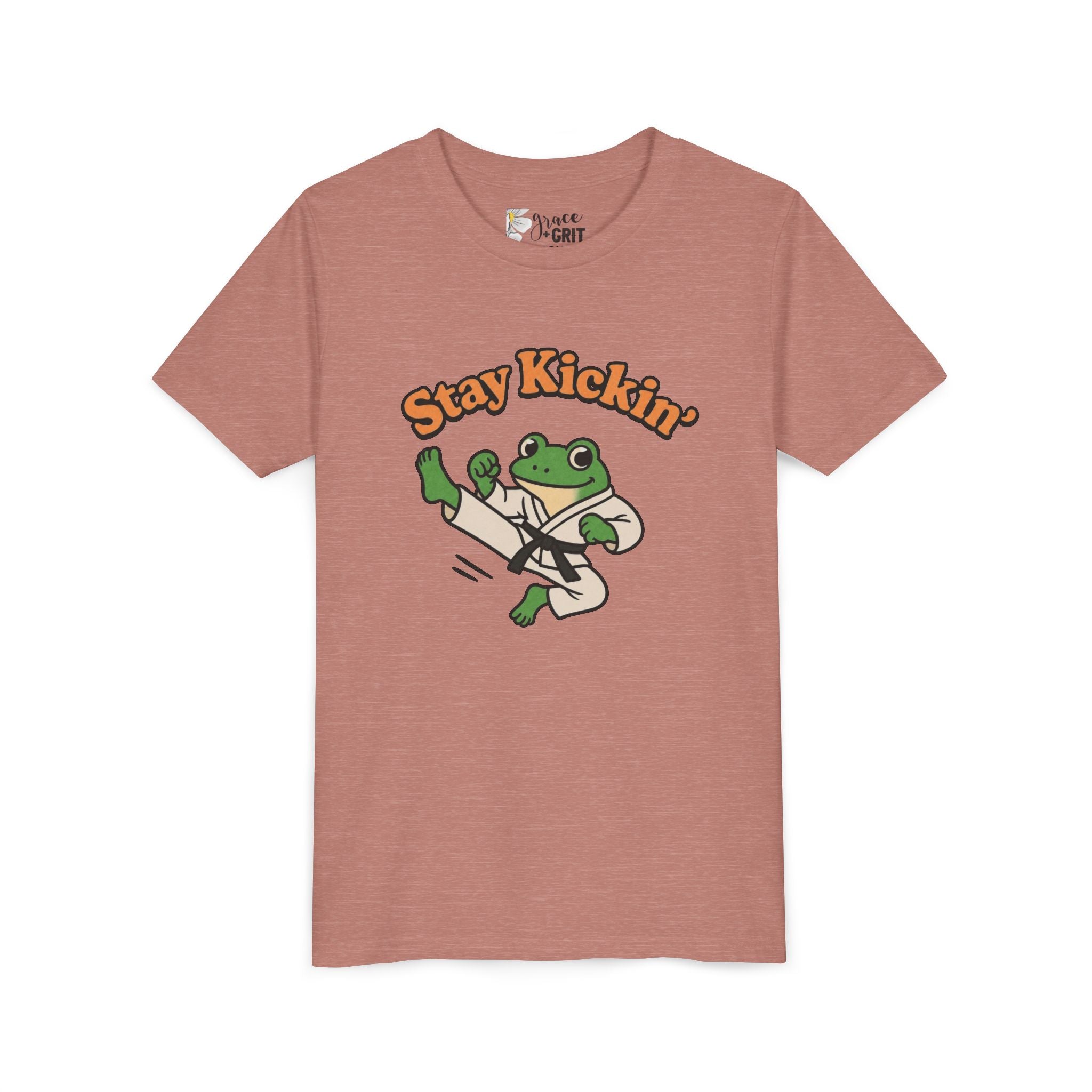 Stay Kickin' Frog Martial Arts Youth Tee | Karate Frog Kids Shirt