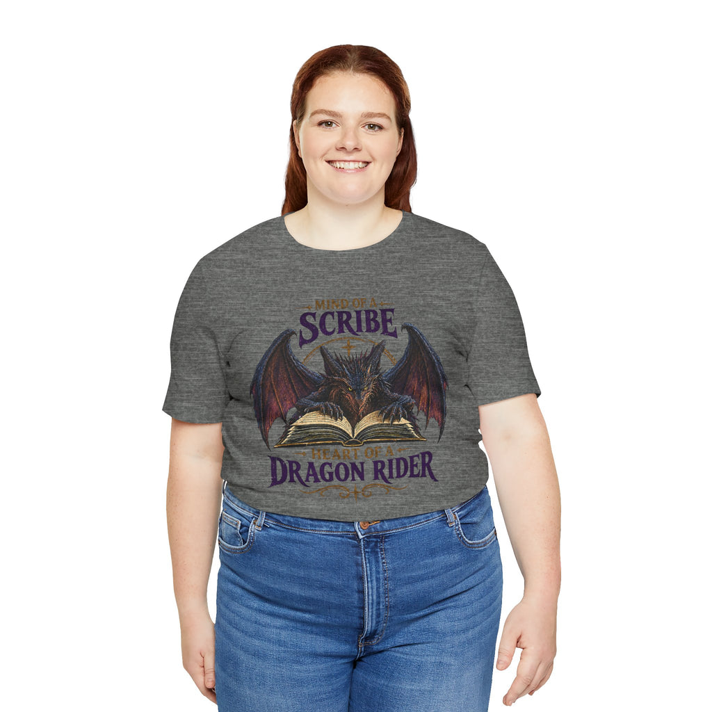 Scribe Dragon Rider T-Shirt — "Mind of a Scribe, Heart of a Dragon Rider" Fantasy Tee