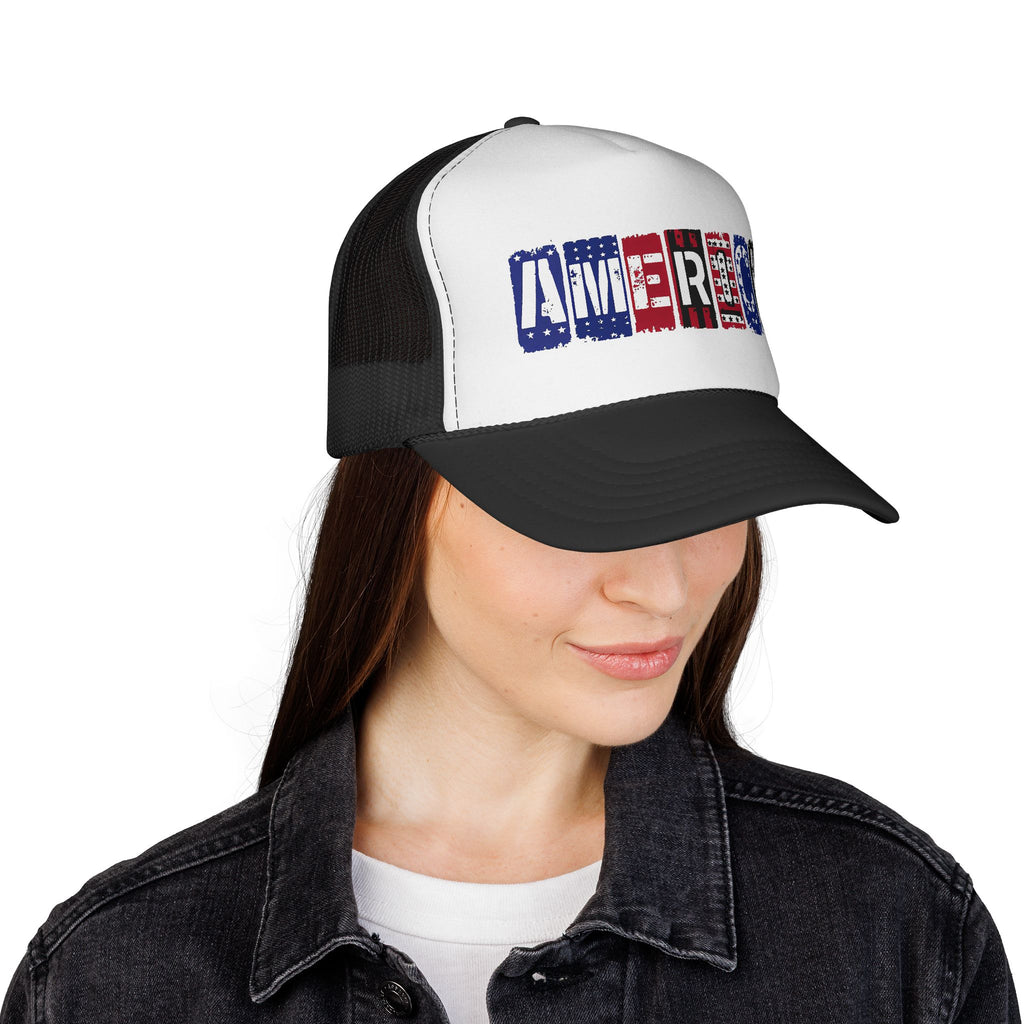 America Trucker Cap – Distressed Patriotic Flag Design