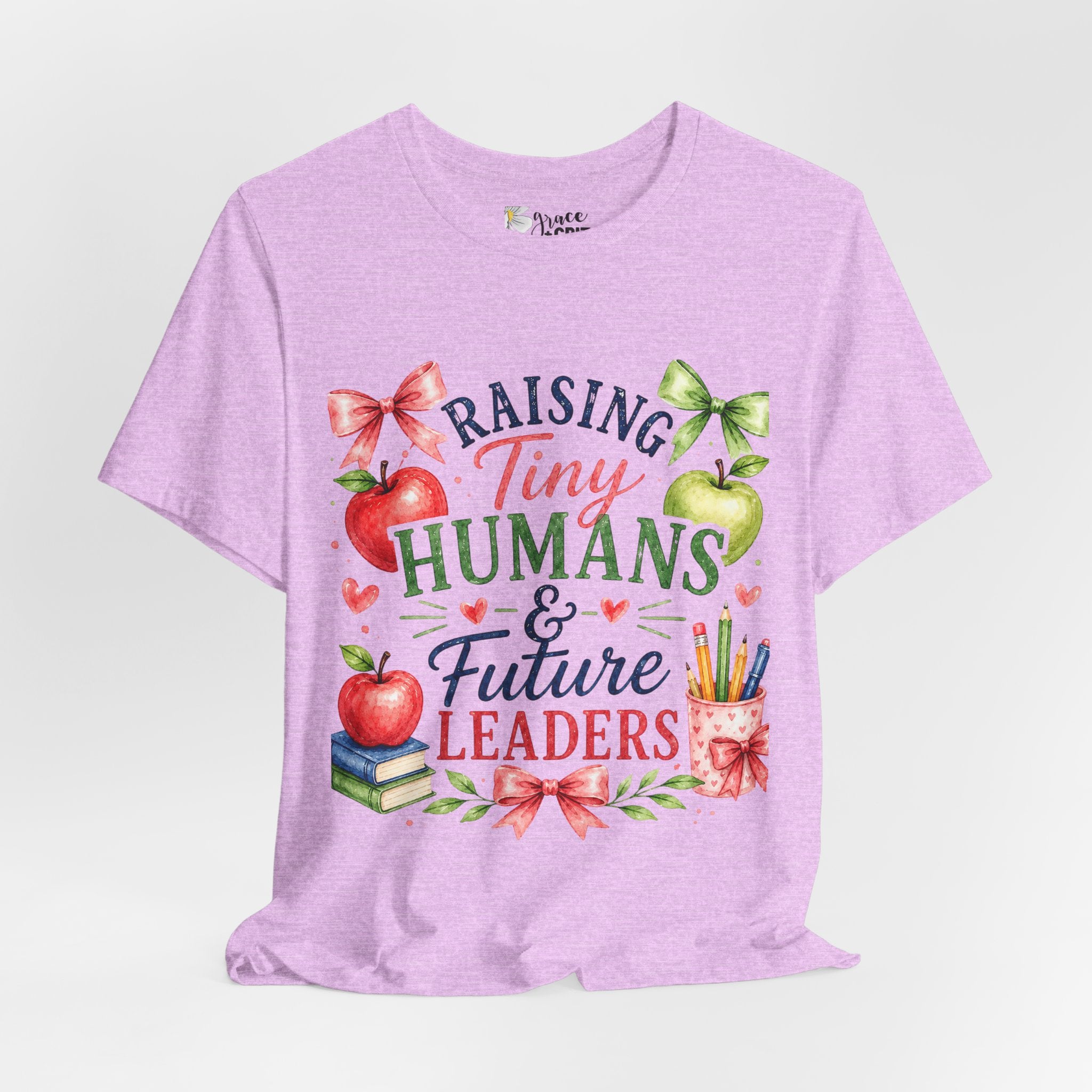 Teacher Mom T-Shirt – "Raising Tiny Humans & Future Leaders" Back-to-School Tee