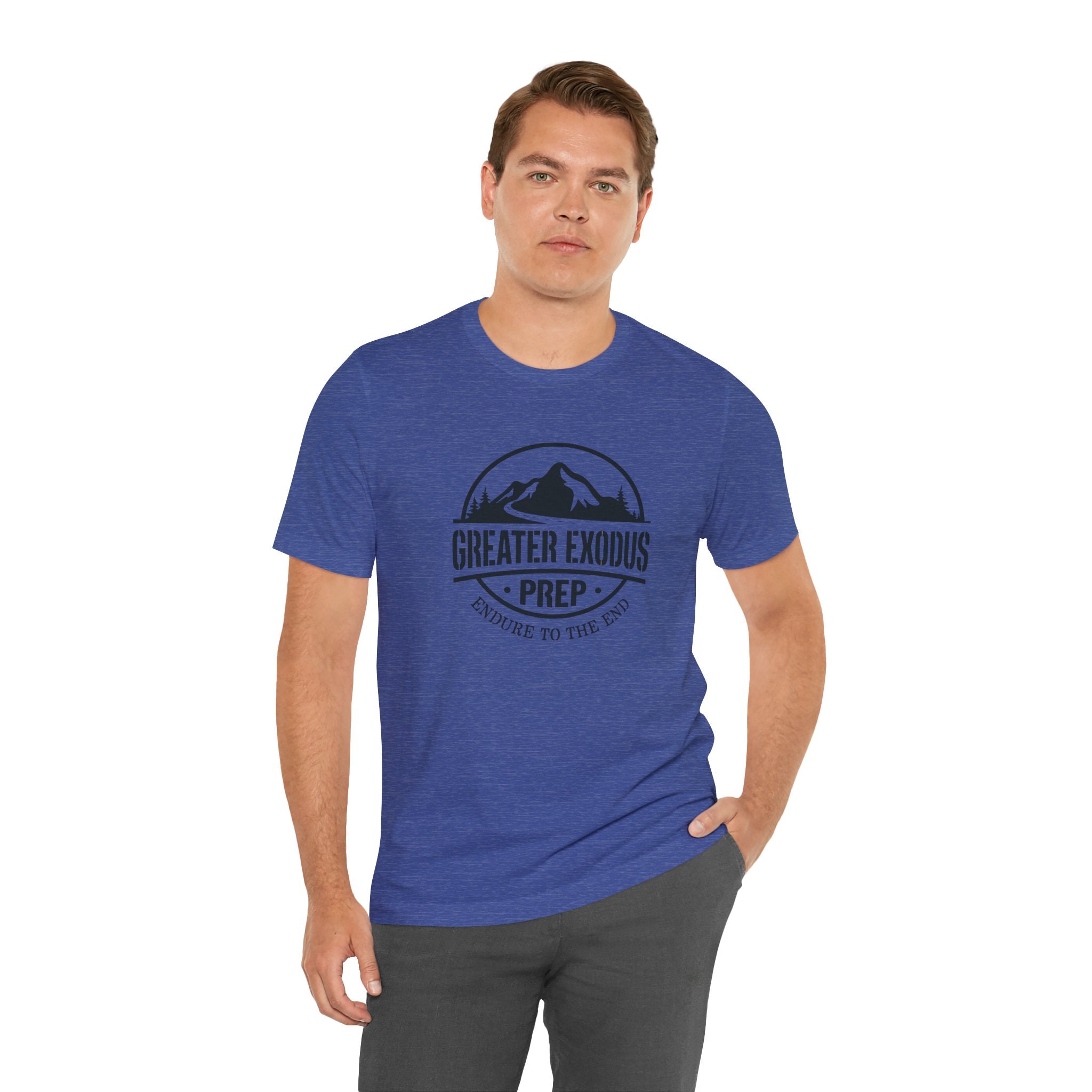 Greater Exodus Prep T-Shirt — Mountain Logo “Endure to the End” Adventure Tee