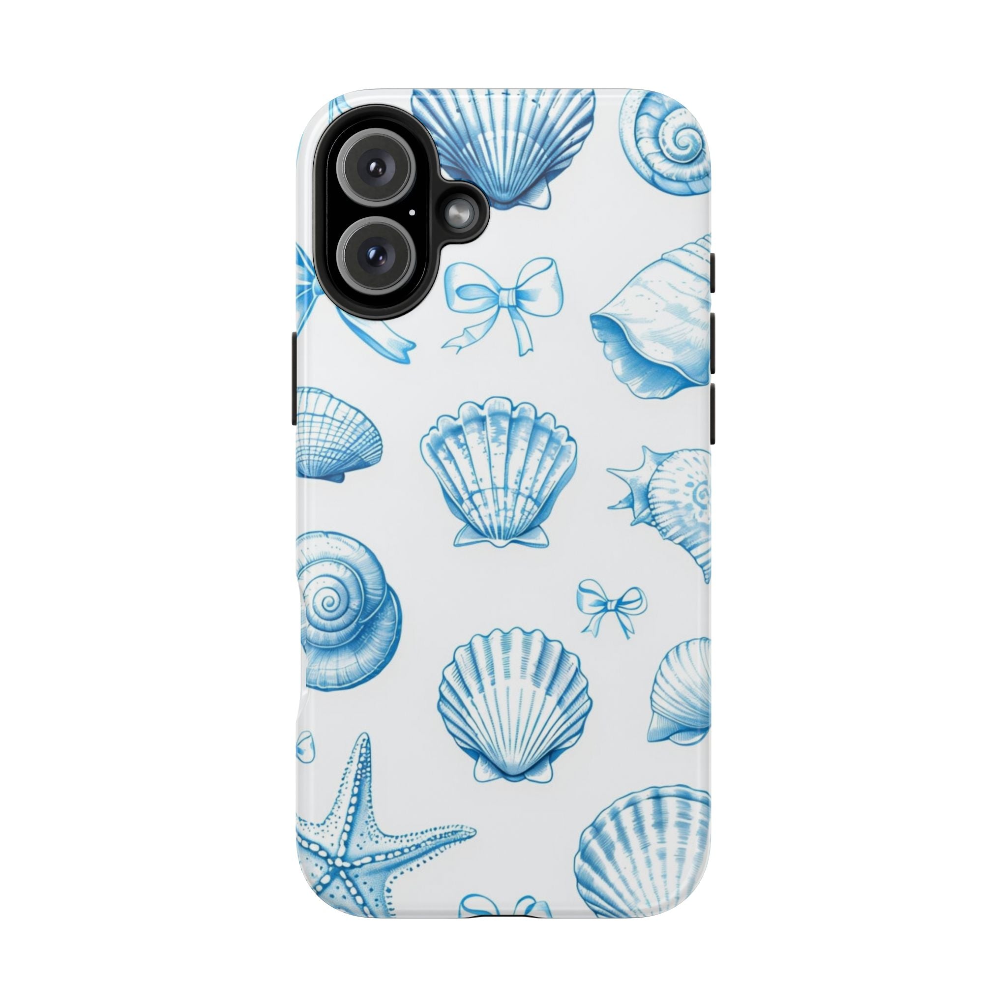 Seashell Blue Tough Phone Case – Coastal Shell Pattern Protective Cover
