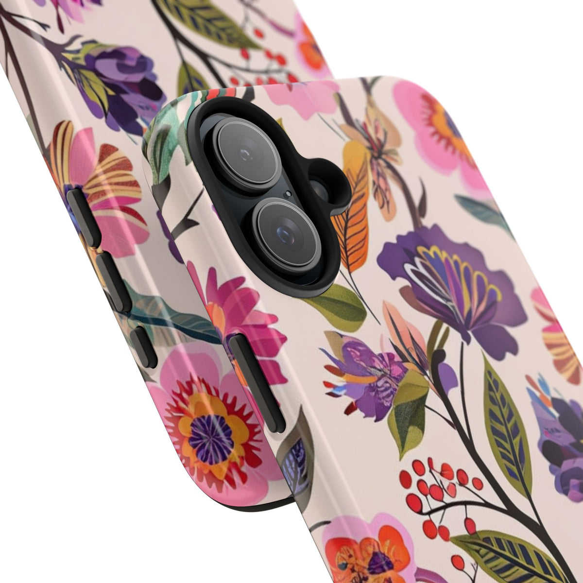 Floral Tough Phone Case – Colorful Botanical Flower Design