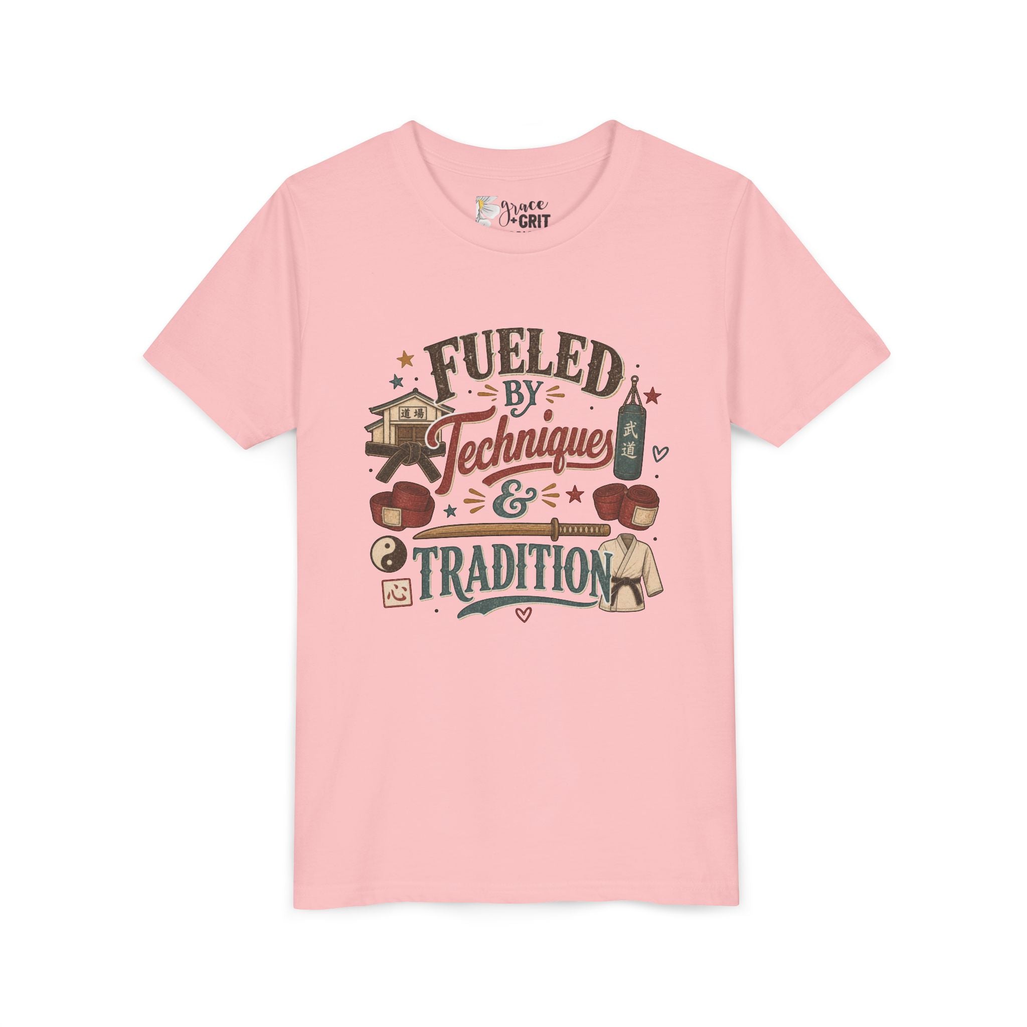 Fueled by Techniques & Tradition Youth Tee | Martial Arts Karate Graphic Shirt