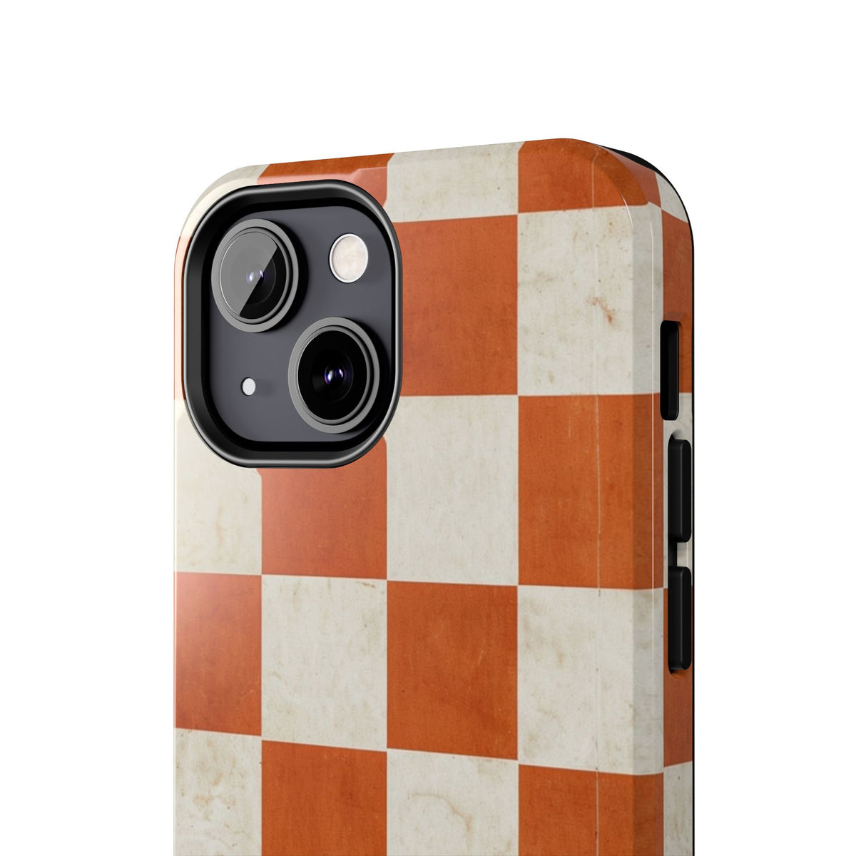 Orange and Cream Checkerboard Tough Phone Case