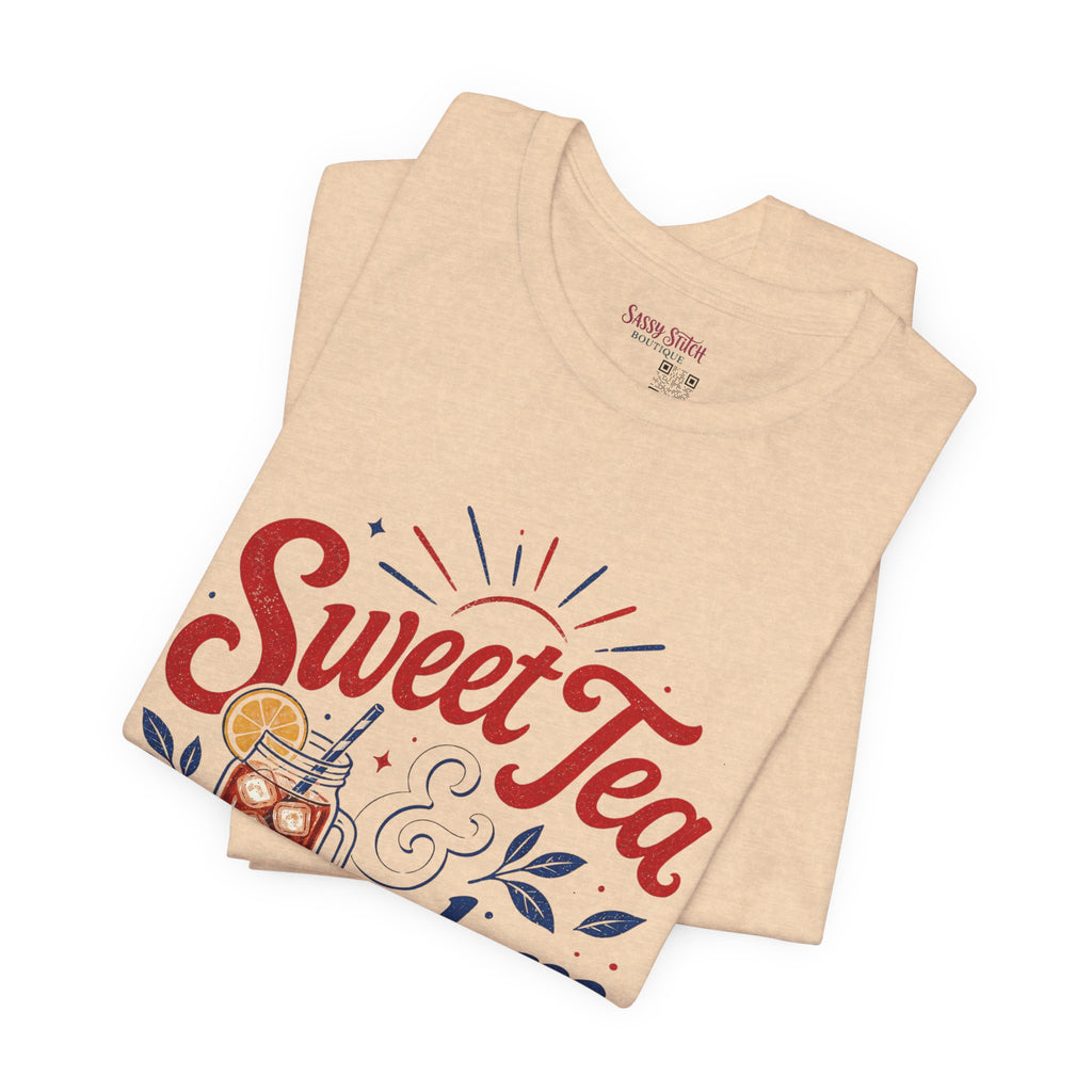 Sweet Tea & Freedom T-Shirt — Patriotic Southern Summer Tee