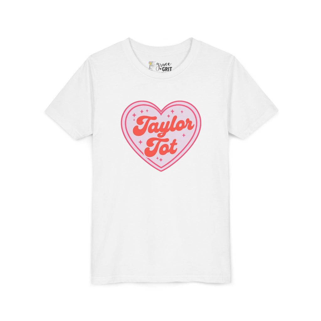 Youth Tee — "Taylor Tot" Pink Heart Kids Shirt