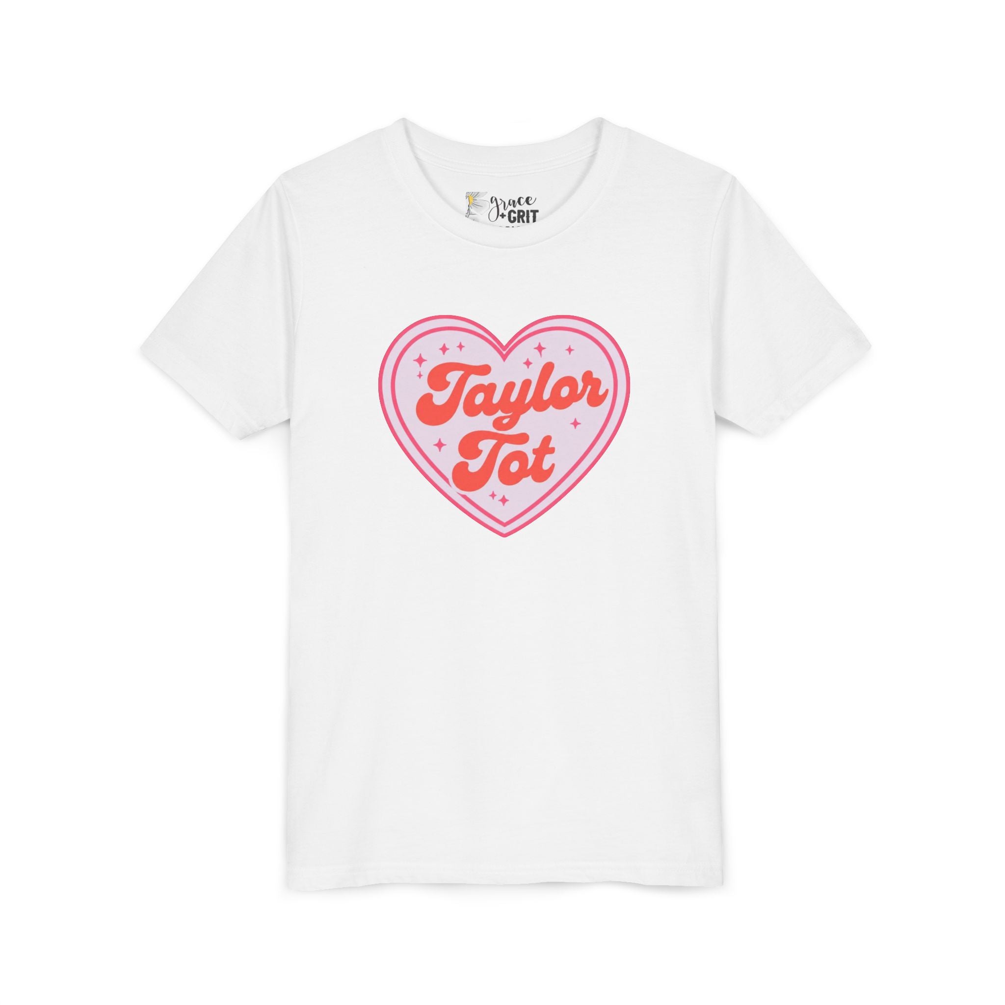 Youth Tee — "Taylor Tot" Pink Heart Kids Shirt
