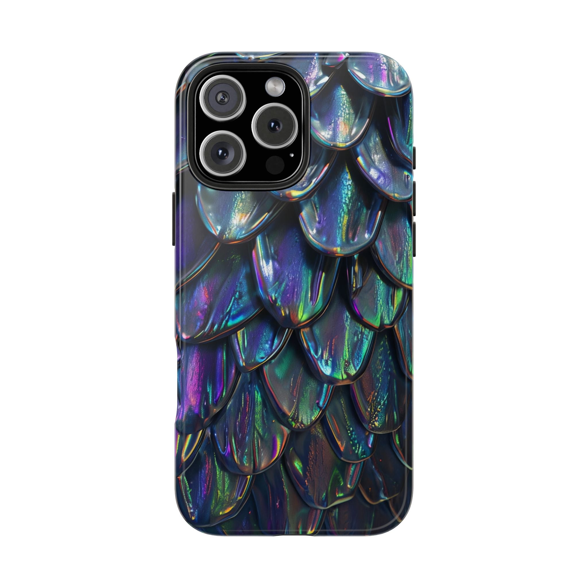 Holographic Mermaid Scale Tough Phone Case — Iridescent Protective Phone Cover