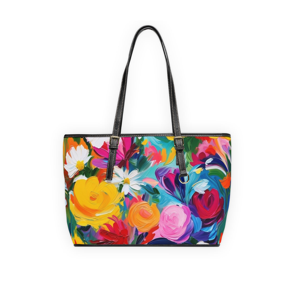 Colorful Floral PU Leather Shoulder Bag