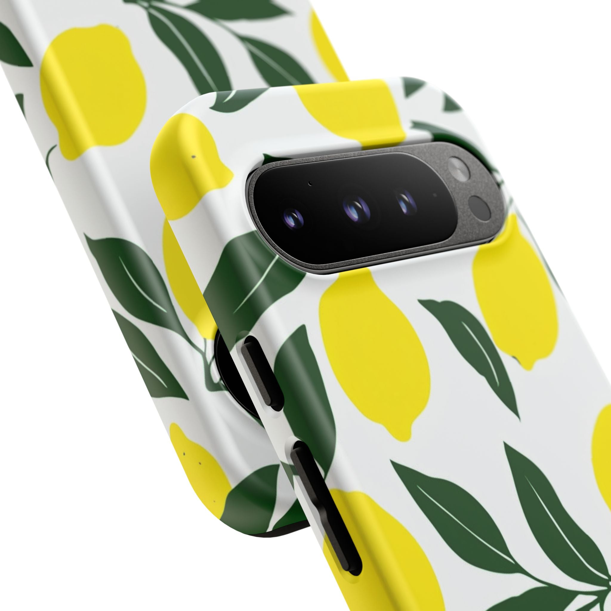 Lemon Pattern Tough Phone Case — Bright Citrus Protective Cover