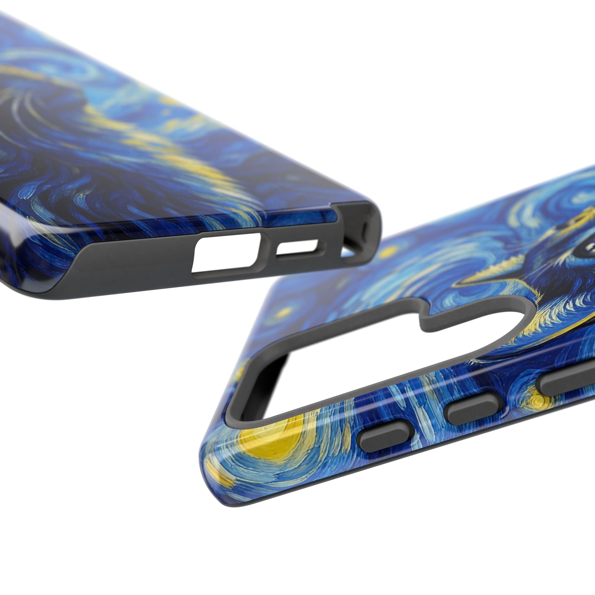 Starry Night Cat Phone Case — Van GoghStyle Blue Galaxy iPhone Cover