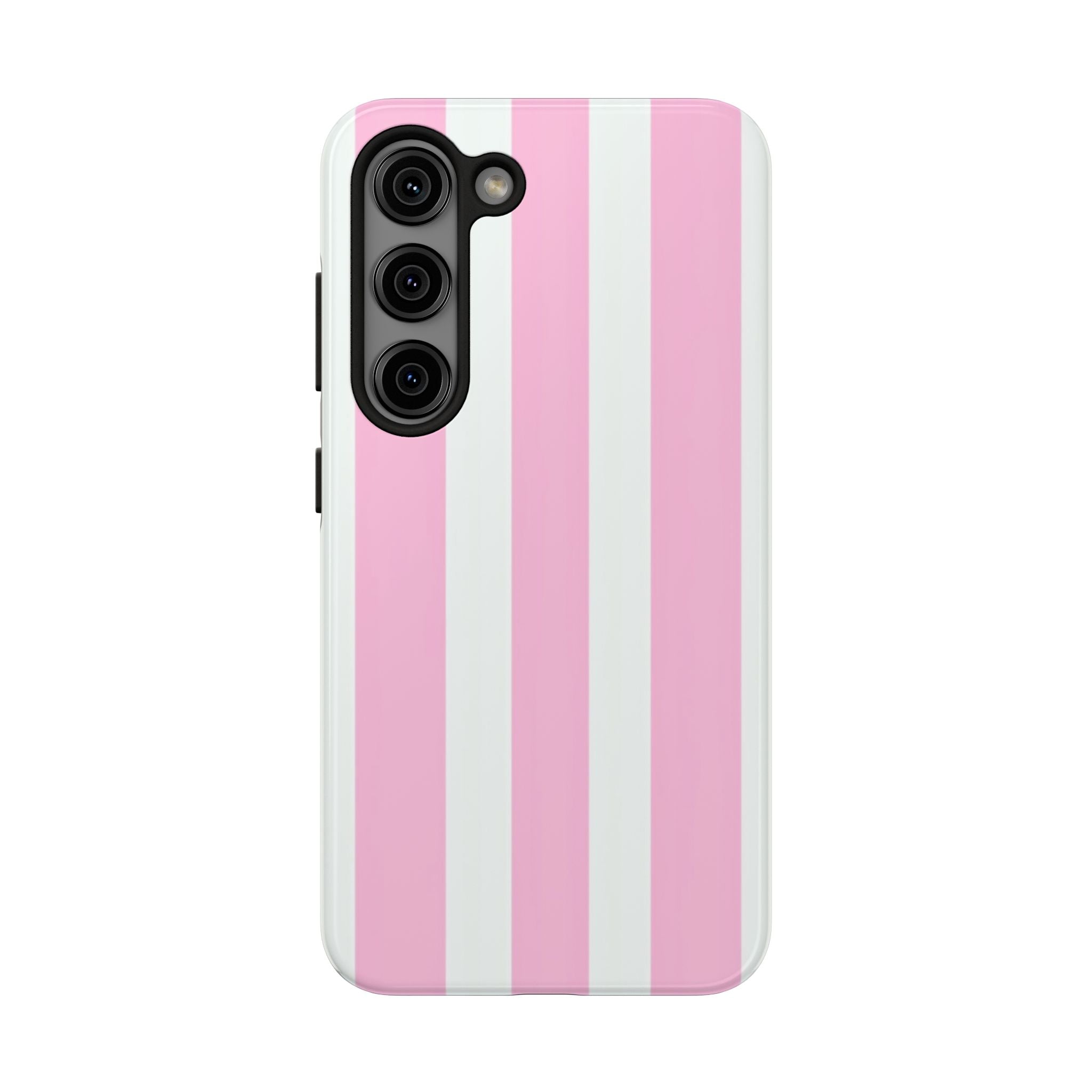Pink & White Stripe Tough Phone Case — Protective Stripe iPhone Cover