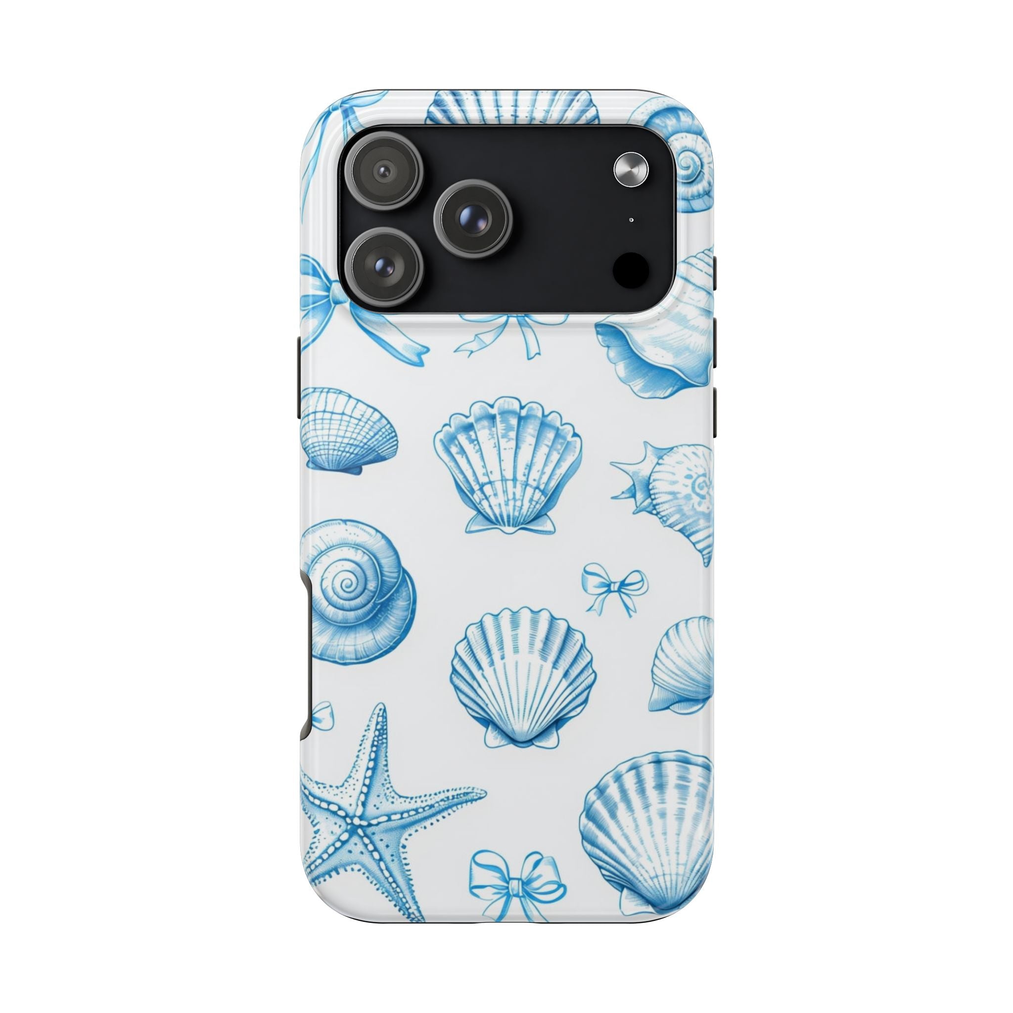 Seashell Blue Tough Phone Case – Coastal Shell Pattern Protective Cover