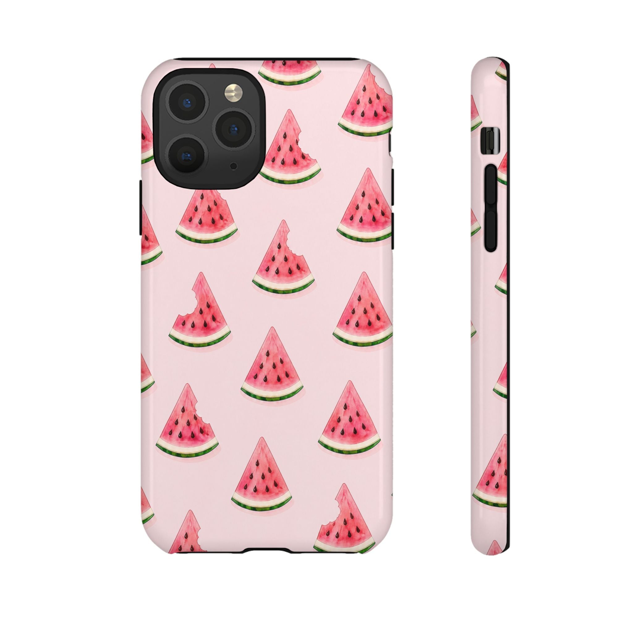 Watermelon Pattern Tough Phone Case — Pink Fruit Slice Protective Case