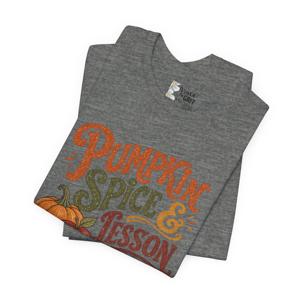 Pumpkin Spice & Lesson Plans Tee — Teacher Fall Pumpkin Shirt
